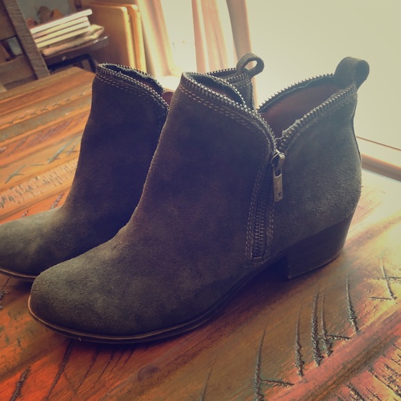 Lucky Brand Shoes - Lucky Brand Olive Green Suede Booties